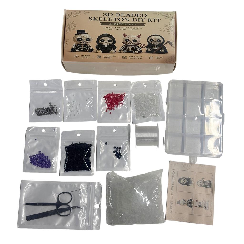 3D Beaded Gnome DIY Beading Craft Material Kit Set DIY Cute Animal Dwarf Bead Craft Set NO/with Box (Not a Finished Product)