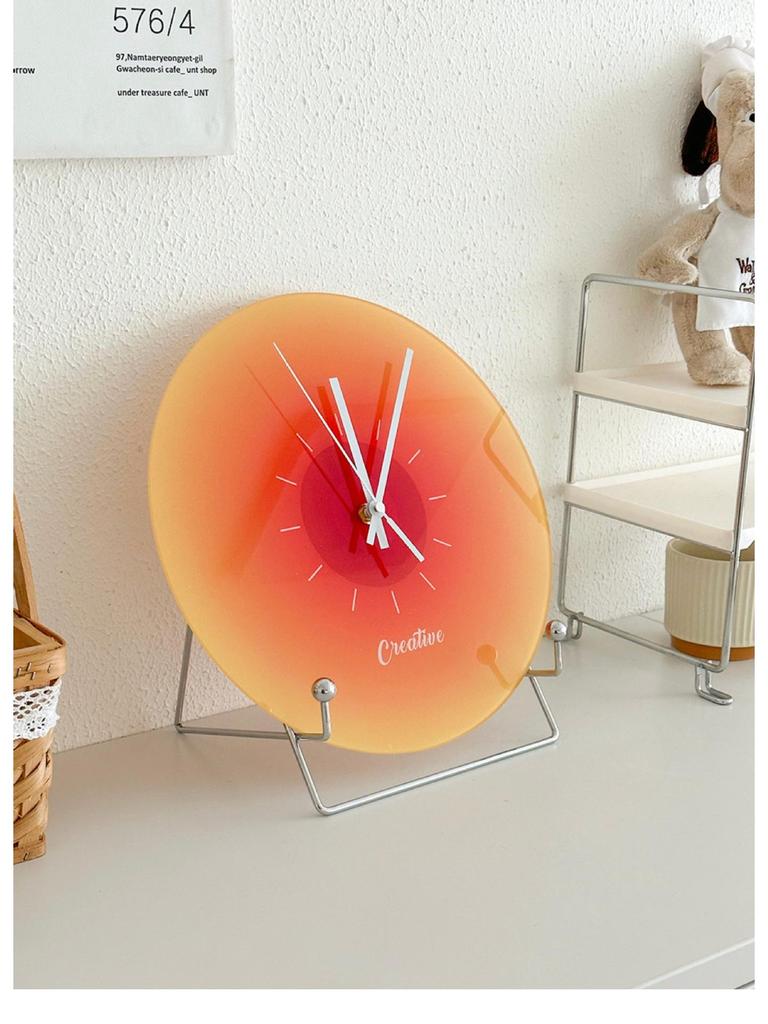 Retro Black Vinyl Record Sunset Clock for Living Room, Office Desk, Wine Cabinet, or TV Wall.