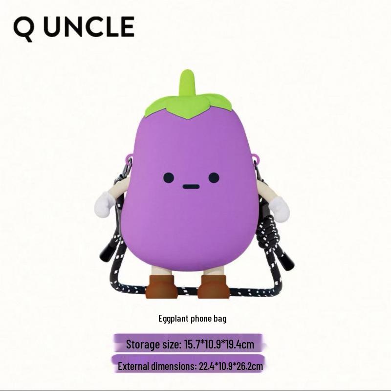 Q Version Cartoon Vegetable Silicone Keychain Earphone Coin Mini Bag Pendant for Kids