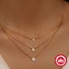S925 Sterling Silver Multi-Size Round Broken Diamond Combination Three-Layer Stacked Necklace, With Perfect Neck Effect Necklace