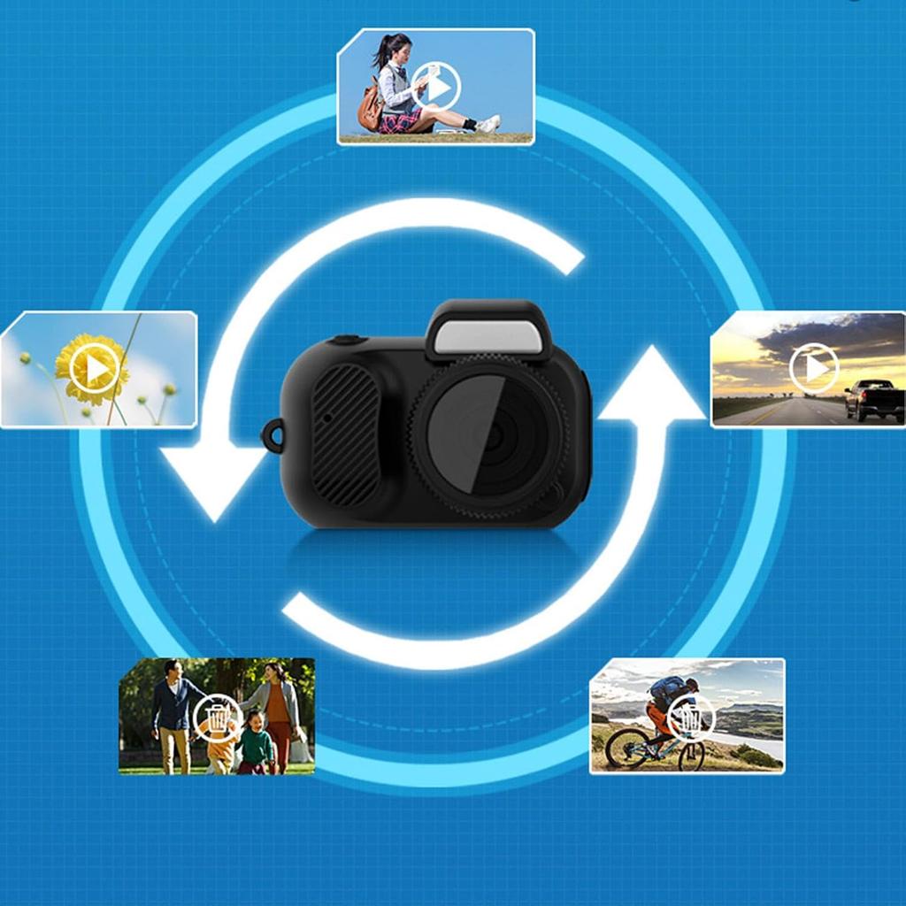 1080P Mini Digital Camera, 2MP 3 * 3 * 2cm Mini Thumb Camera with SD Card Slot, 100 Minutes Battery, Kids Camera, Gifts for Boys Girls Students