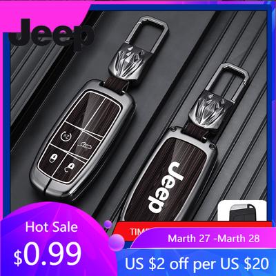 For Jeep Zinc Alloy Keyless Car Key Case For Jeep Grand Cherokee WK2 KL Wrangler JK Renegade Commander Compass 2018 2022 Auto