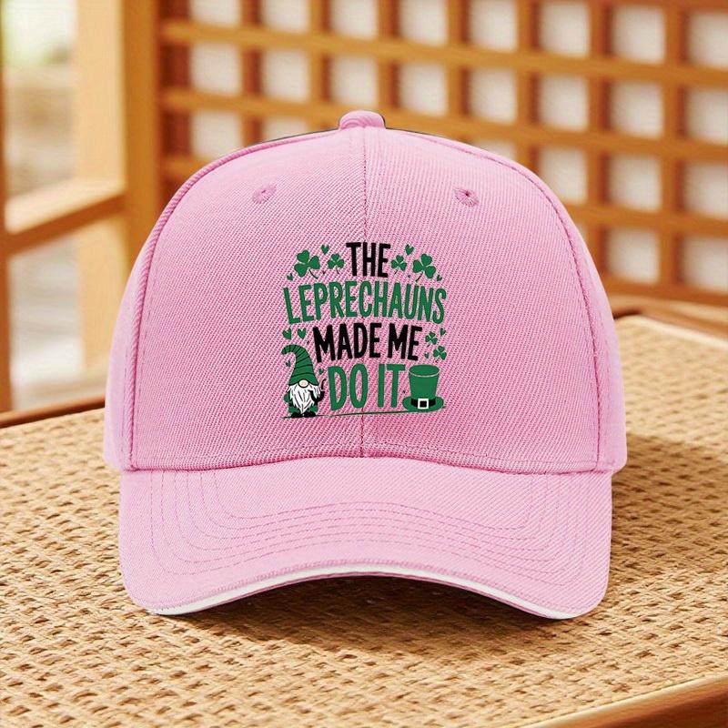 The Leprechauns Made Me Do It Gnome Baseball Cap Funny Irish St Patrick Day Adjustable Snapback Hat Unisex One Size
