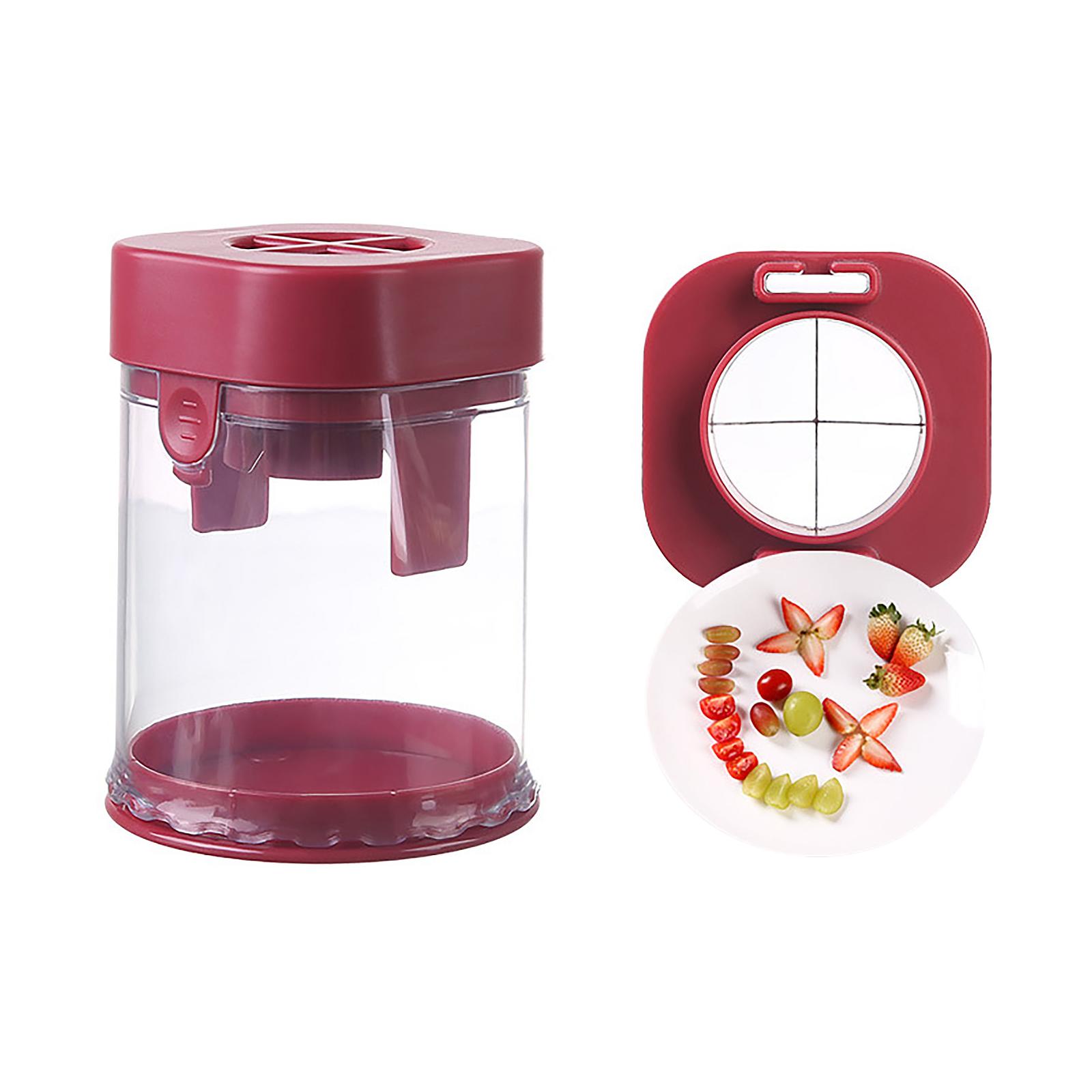 

Manual Push Divider with Stainless Transparent Container for Kitchen Use Cutting Tool One Size червоний