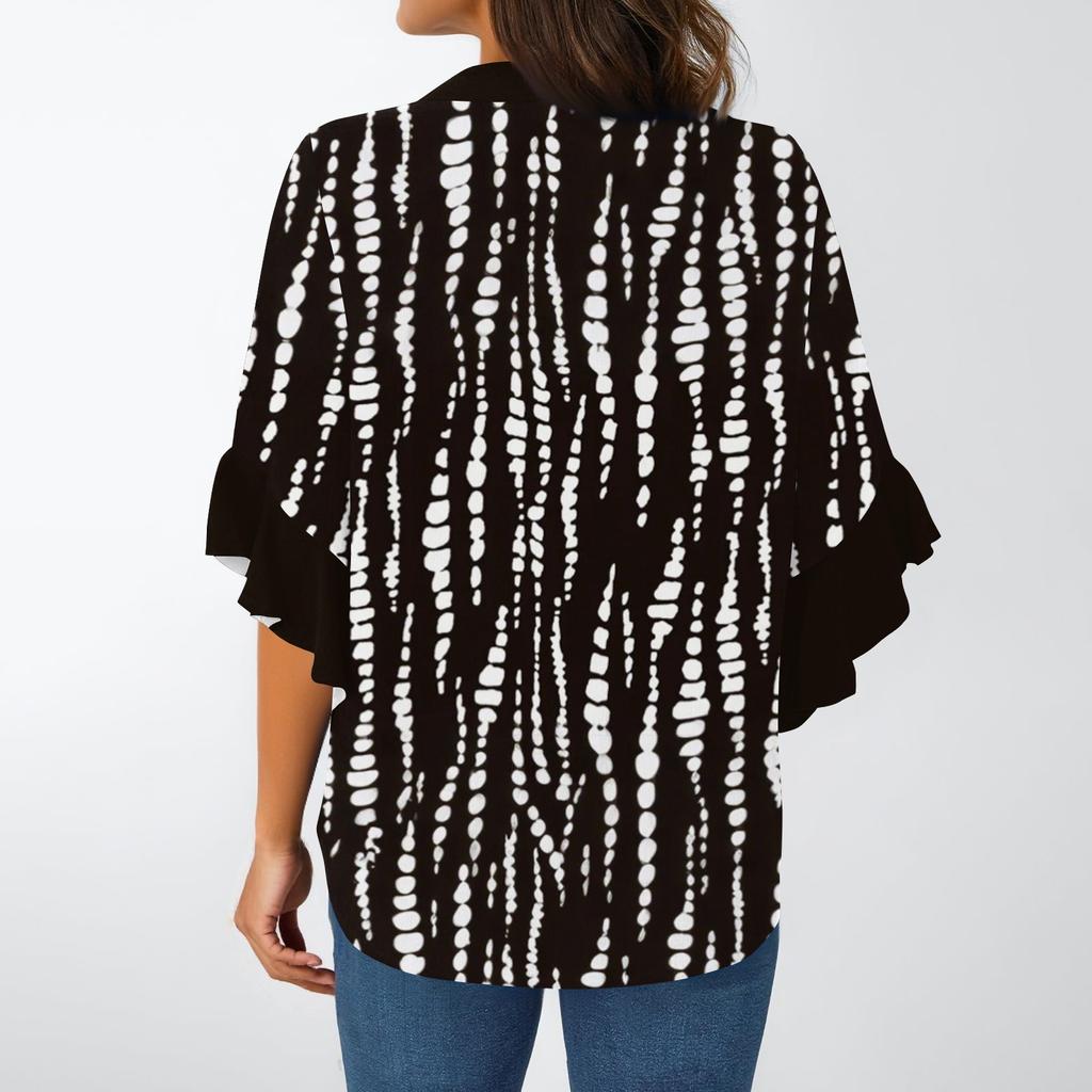 Summer Tops For Women Cute V Neck 3/4 Sleeve Blouses Floral Print Top Casual Shirts