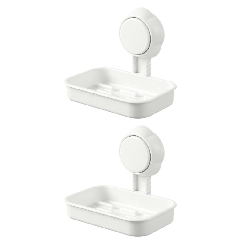 2pcs Suction Cup Soap Dish Soap Holders Wall Mounted Not Drilling Required Soap Box For Bathroom And Kitchen Soap Rack