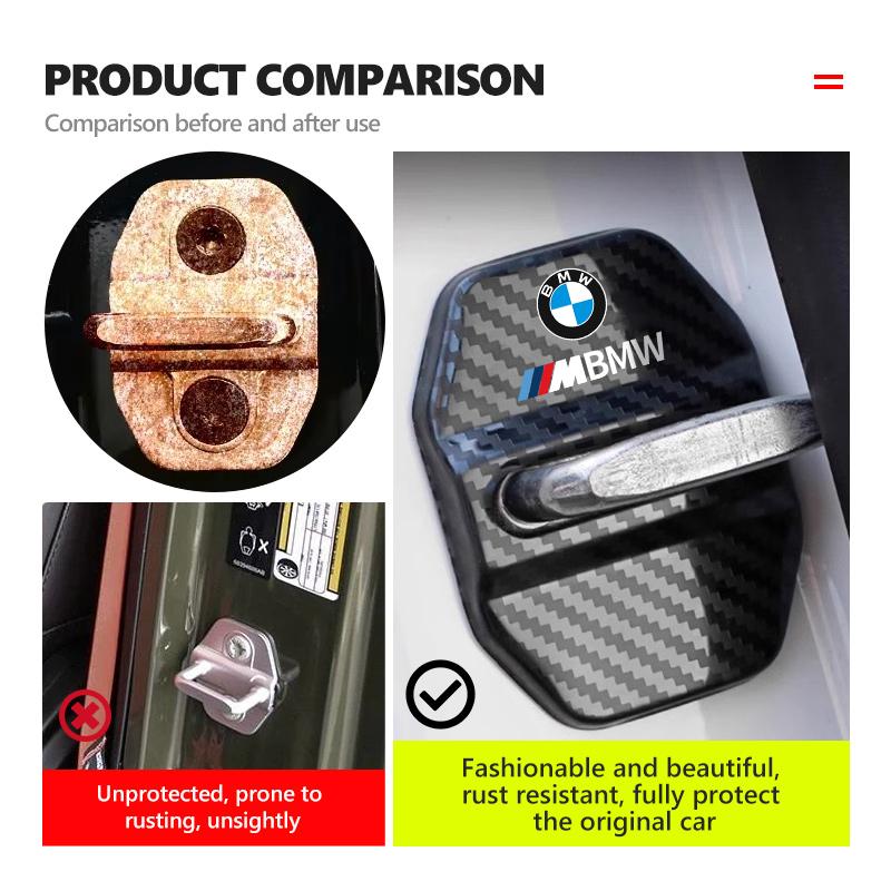 QWSL3 Stainless Car Door Lock Buckle Trim Cover Protector Rust Accessories For BMW M 1 3 4 5 6 7 Series X1 X3 X4 X5 G20 G38 F48 E36