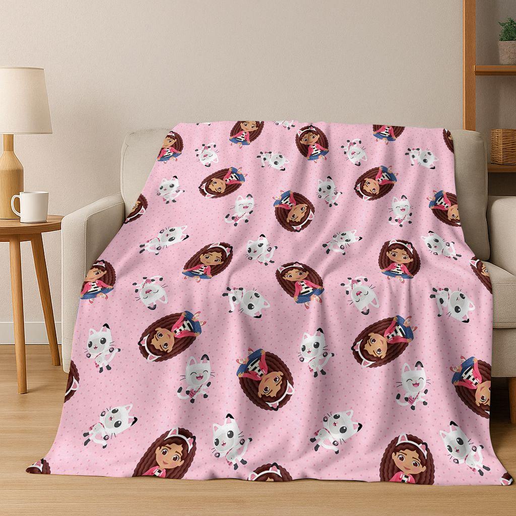 26 Stili Cartone Animato La Casa delle Bambole di Gabby Regalo per Ragazza Coperta in Flanella, Calda e Accogliente Morbida Coperta Plaid per Casa Camera da Letto Letto Divano Coperta Bambino