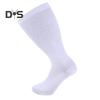 1 Pair Sport Sock Great Compression High Elasticity Plus Size Mid-tube Breathable Soft Anti-slip Solid Color Running Hiking Obesity Stockings