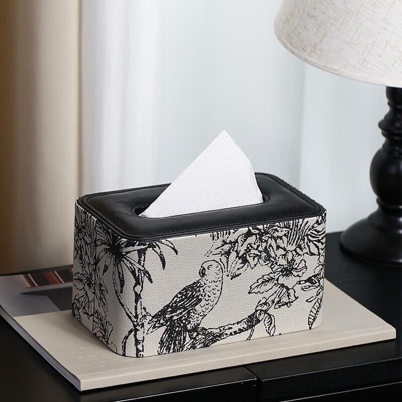 Jacquard Tissue Box & Remote Holder, Forest Pattern