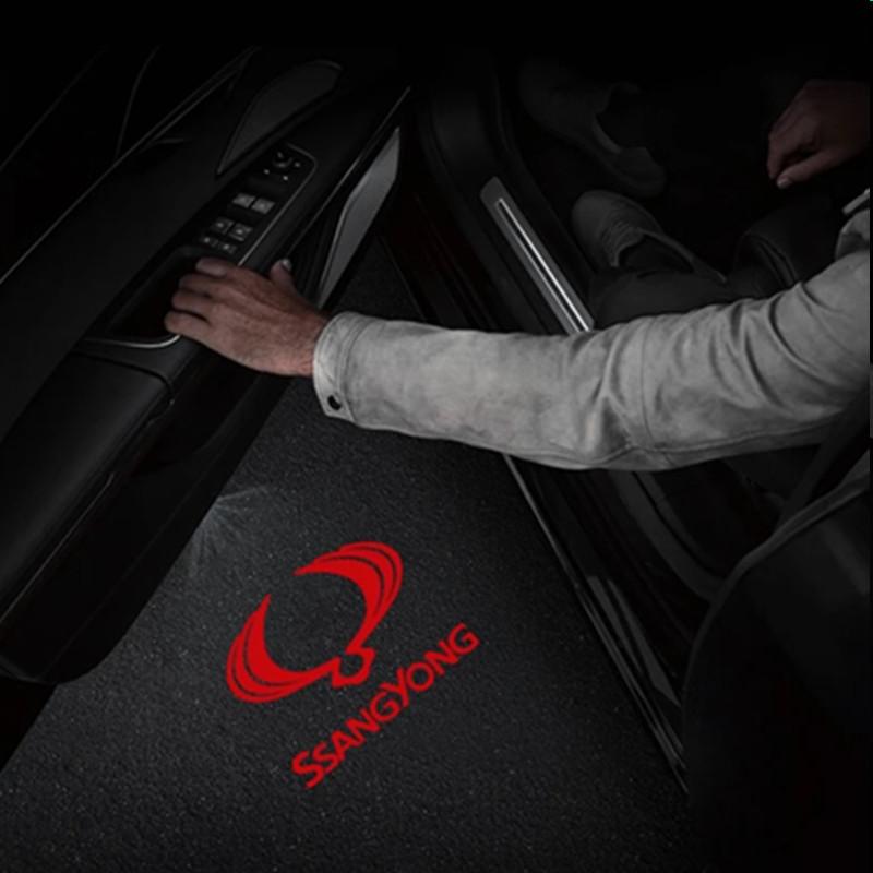 Car Door Lights Welcome Lamp Ghost Projector Badge Lamp For Ssangyong Rexton 2 Tivolan Musso Tivoli Kyron Actyon Sport Korando