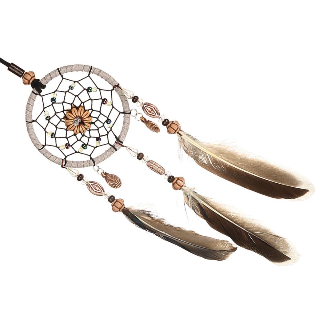 1 PCS Creative Handmade Dream Catcher with Feather Shells Car Pendant Hanging Decoration