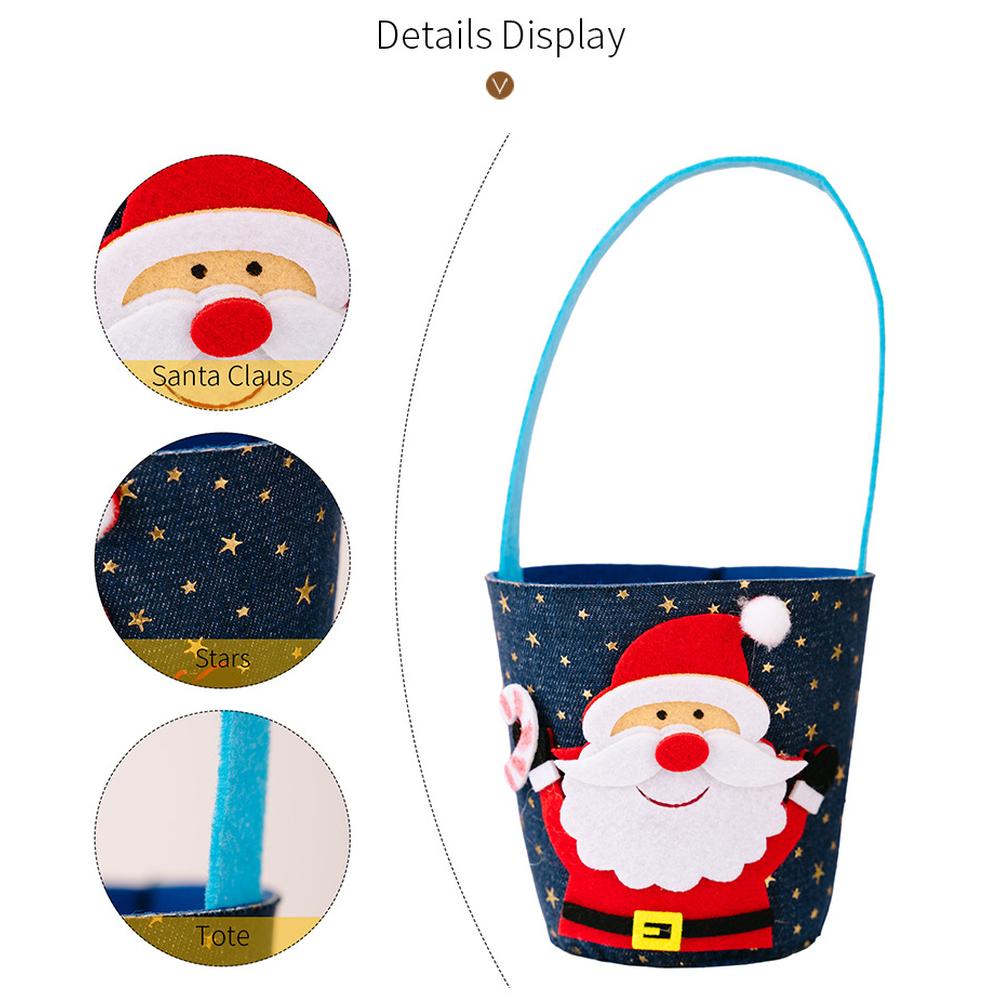 Christmas Bags Fabric Present Bags Santa Claus Tote Cheerful Decoration