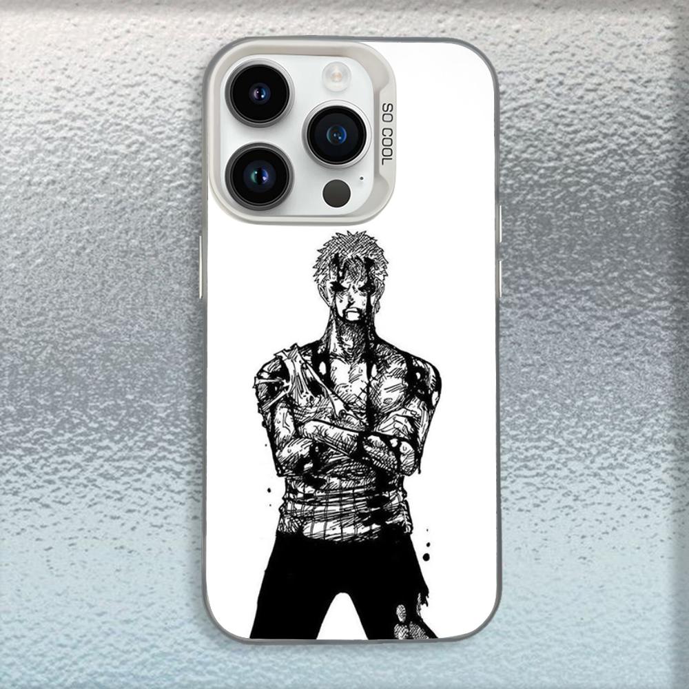 Anime Ones P-Pieces Zoro Phone Case For iPhone 16,15,14,13,12,11,Mini,Pro,MAX White Matte Shockproof Cover iPhone12mini