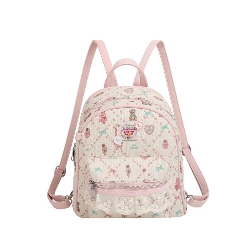 Cute Minimalist Backpack For Girls And Boys With Pu Material And Stylish Prints