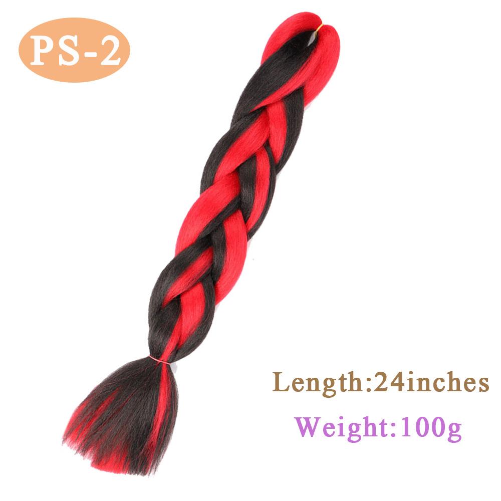 24Inch Glowing Twist Braids Braiding Hair Extensions Jumbo Braids Ombre Synthetic Hair KTB