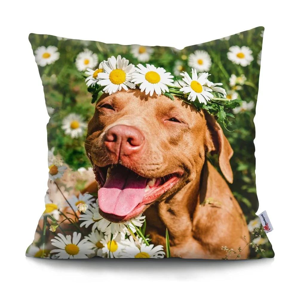 Luxury Home Decor Pillow Cover Cute Puppy Labrador Golden Retriever Office Sofa Car Cushion Cover