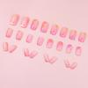 24 Pieces Pink pink love pattern square nail new smudge nail about autumn and winter white  nail wear nail