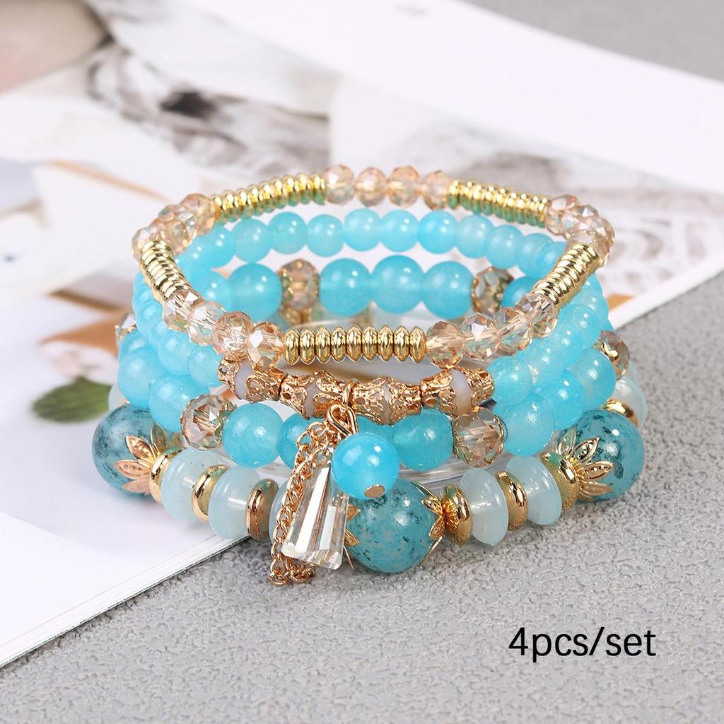 Bohemian Multilayer Beaded Wings Bracelet with Niche Design