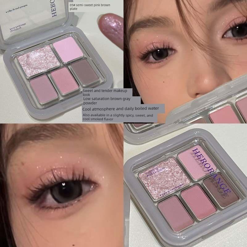 Dreamcore Blue Black Smokey! Cloud Veil Eyeshadow Palette with Five Colors, Matte Ice Blue Smokey Earth Tones, Portable and Affordable