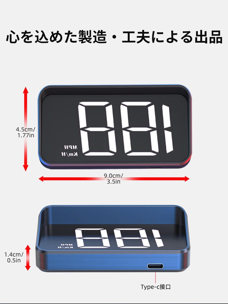 KRGNPLE Car HUD M2 GPS Speedometer Universal HUD Display (White)