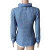 Damen Langarm Pullover mit Stehkragen Strickpullover Tops Bluse