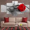 HD Decorazione Casa Immagini su Tela Soggiorno Moderno 5 Pannelli Fiori Rosa Rossa Stampa Pittura Arte da Parete Modulare Poster Cornice