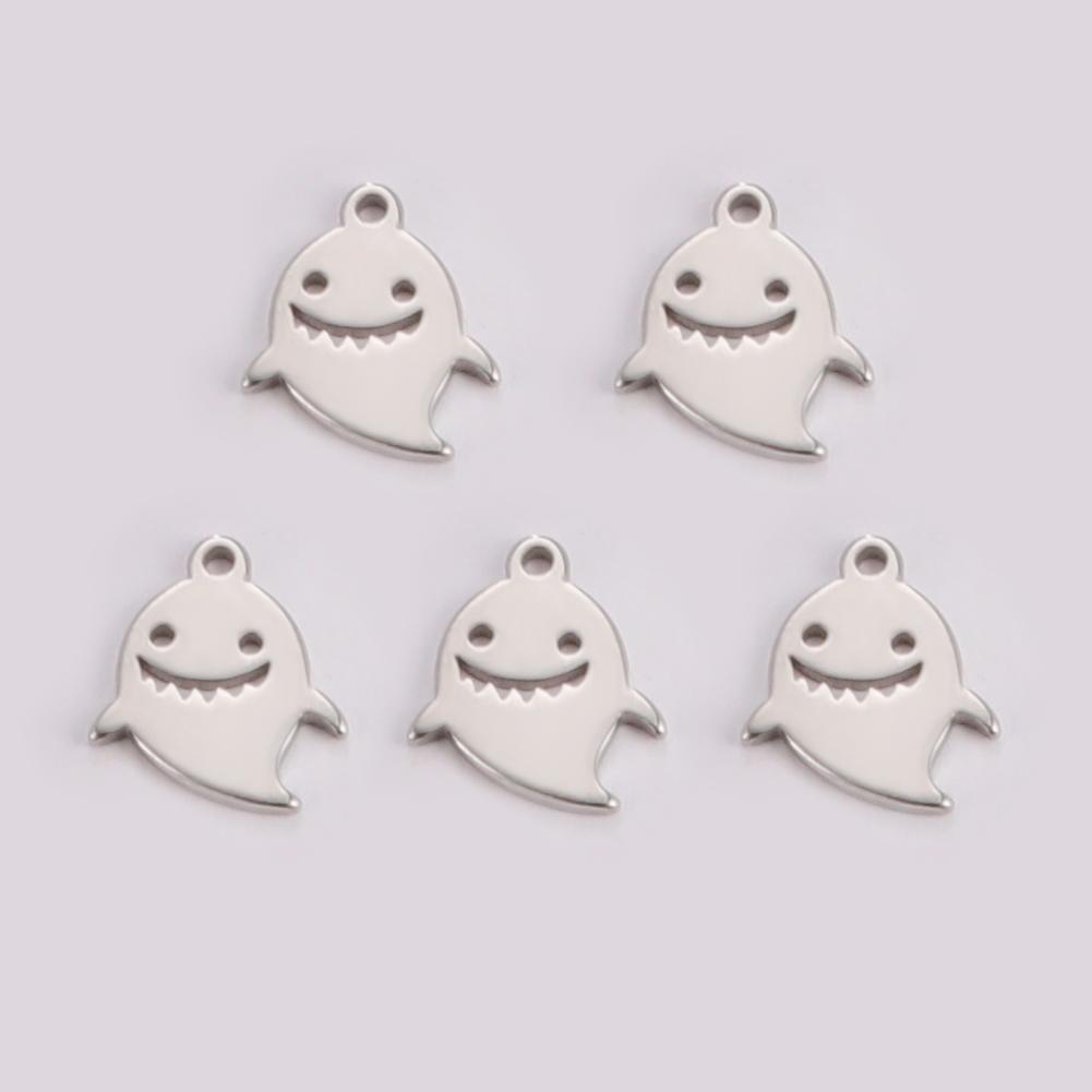 Teamer 5pcs/lot Stainless Steel Charms for Jewelry Making DIY Halloween Pendant for Bracelet Ghost Bell Trees Charm 2026 new