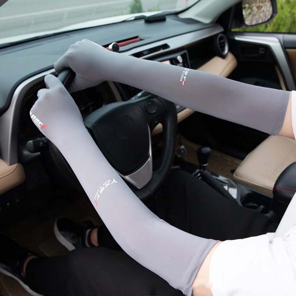 Sun Protection Half Finger Ice Sleeves Two Fingers with Exposed Anti-UV Arm Sleeves  For Women