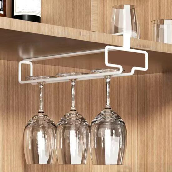 Rödvinshållare Förtjockad Metall Träfäste Stabil Rostskyddande Självhäftande Fäste Ingen Borrning Upp-och-Ned Förvaring Dekorativ Köksställ