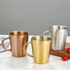 1PC 300ml Wasser Tasse Haus Esszimmer Drinkware Tassen Edelstahl Bier Tasse Kaffee Becher mit Griff
