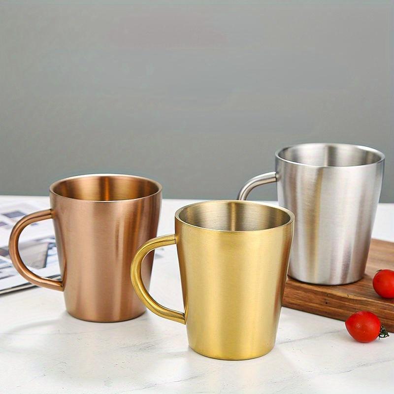1PC 300ml Water Cup Home Dining Drinkware Mugs Stainless Steel Beer Cup Coffee Mugs with Handle