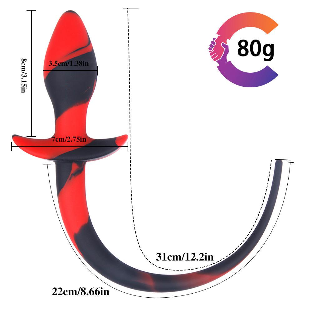 MoDi Women Sex Toys Faux Dog Tail Butt Anal Plug Liquid Silicone Sexy Romance Adult Game Toy