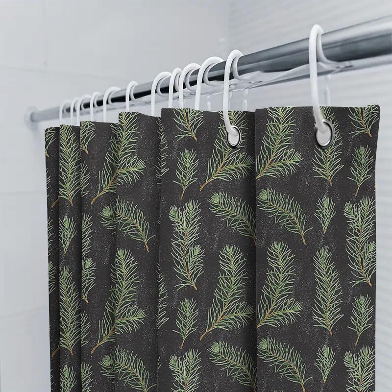 Botanical Shower Curtain Forest Greenery Leaves Pattern Bathroom Decor Nature Inspired Washable Fabric Backdrop