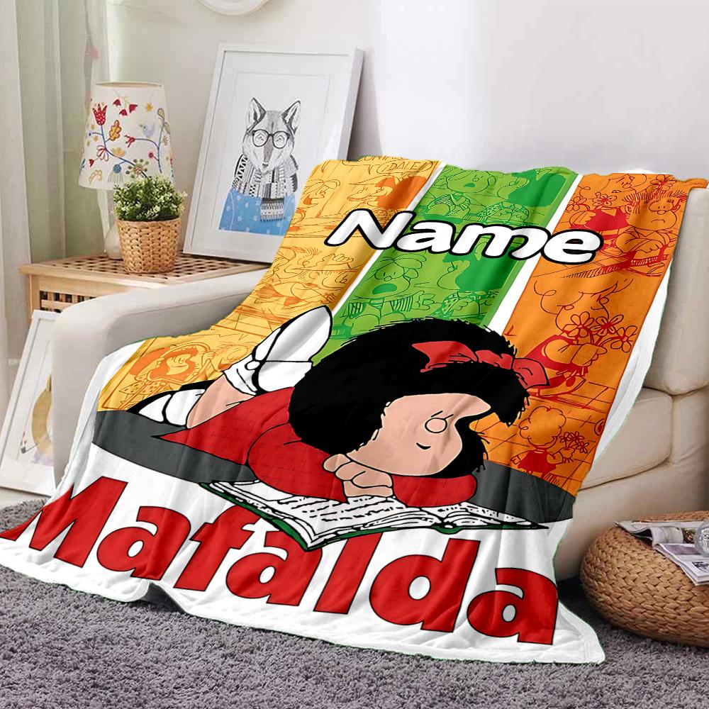 Custom Name Mafalda'S Adventures Party Blanket For Couch Bed Plush Cozy Fuzzy Blanket Super Soft Warm Blankets For Fall And Winter 091626