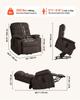 Power Lift Recliner Chair, Dual Motor, Medium Electric Lift Chair with Heat and Massage for Elderly, Infinite Position Adjustment, Chenille Fabric,