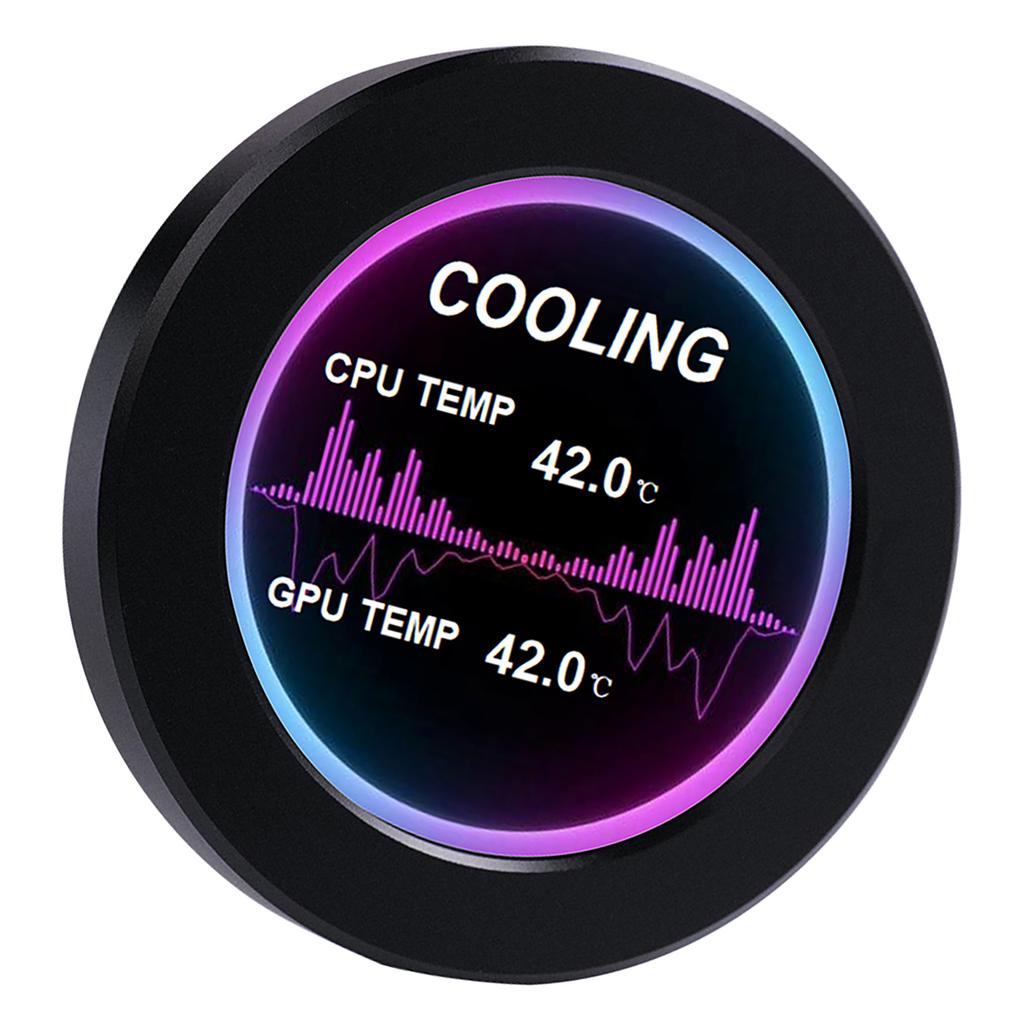 Portable 2.1in IPS Water-Cooled Secondary Screen Comapct Round LCD Display Computers Host CPU GPU Te