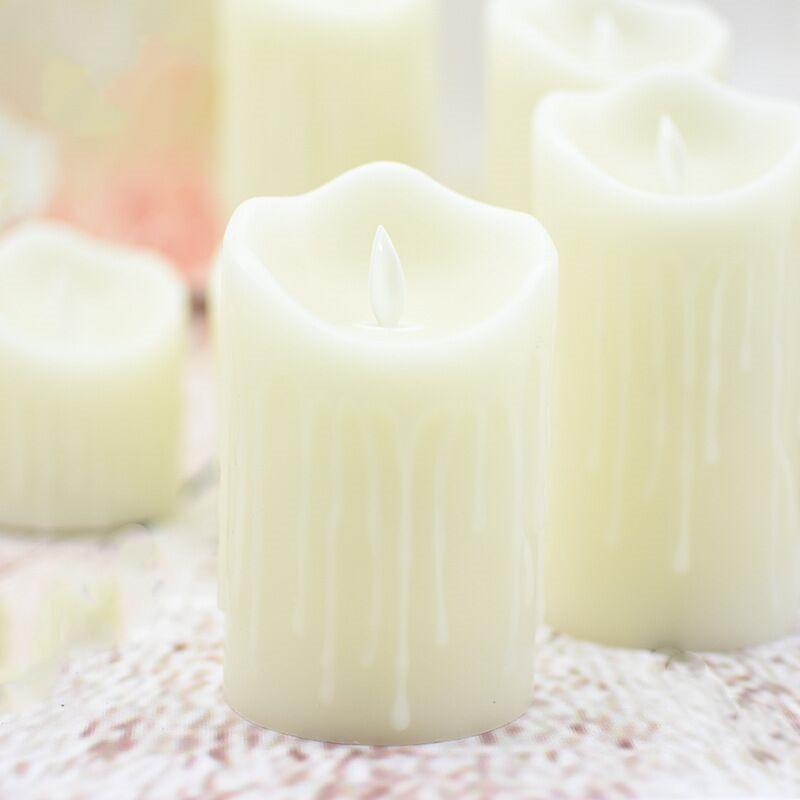 USB Rechargeable Pillar RGB Candle light Paraffin Wax Dancing wick w/18keys Multi-color Remote Home Party table Decoration