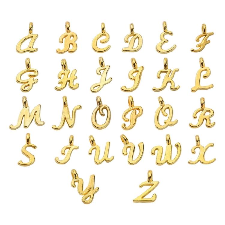 2 Set Alphabet Pendant A-Z Letter Charm for Jewelry Making and DIY Crafting