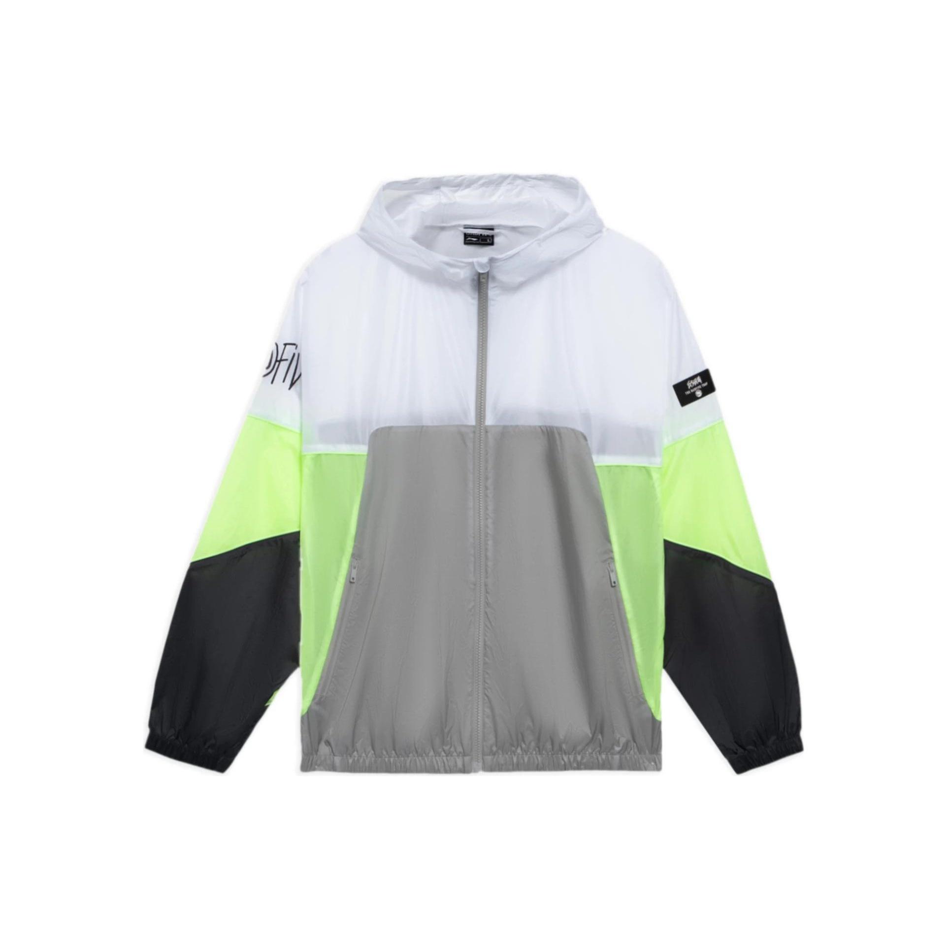 Li-Ning BadFive Logo Loose Fit Jacket White Grey Men s AFDS361-2 M