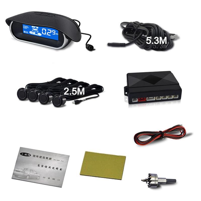 4 Parking Sensor Parktronic Car Automobile Reversing Backup Radar Electronics Rear Auto Detector Backing Assistance Kit Buzzer