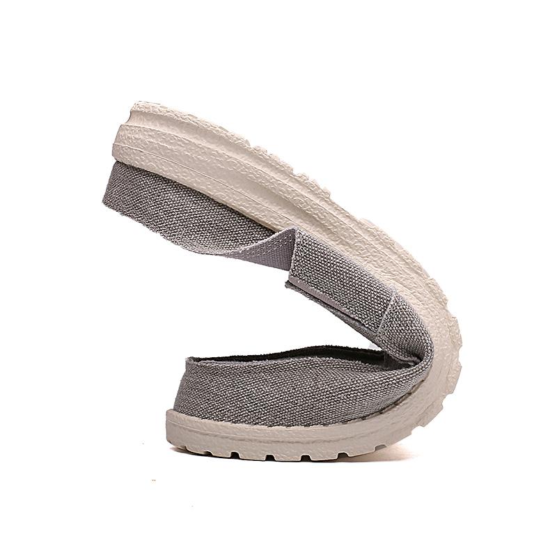 Men Khaki Sandals Slip On Slippers Casual Canvas Shoes Summer Blue Cloth Shoes for Farther Plus Size Lightweight