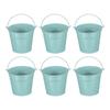 PATIKIL X Small Metal Buckets with Pack of 6 Mini Galvanized Buckets for Party Dark Blue 5.1" 4.7" Handles, Crafts, Favors, Decorations,
