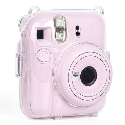 Glänzende Kameratasche für Fujifilm Instax Mini 12, durchsichtige Schutzhülle mit Tragegurt