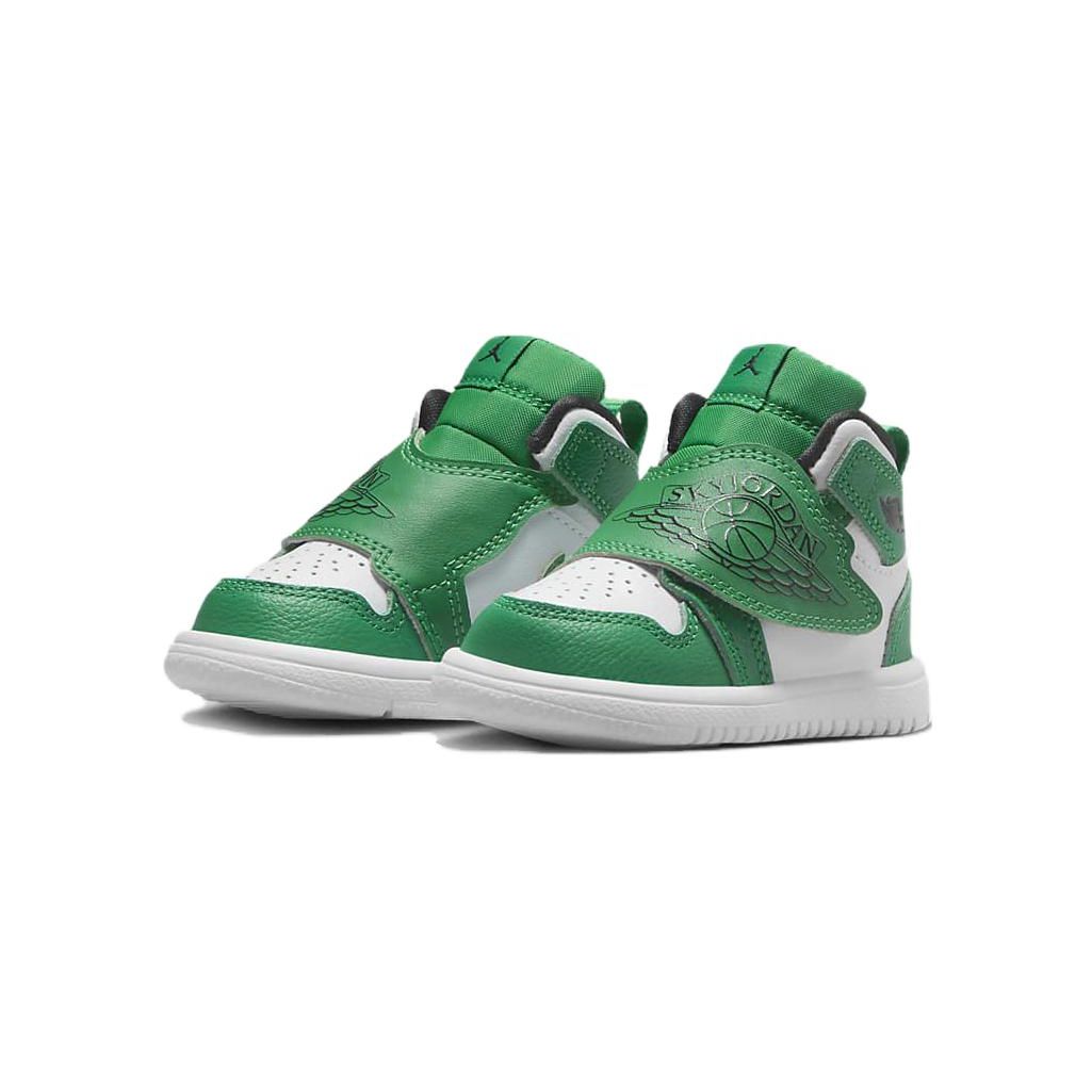 Air Jordan Sky Jordan 1 TD Lucky Green Детские кроссовки Черный Белый BQ7196-301 25 — фото 3