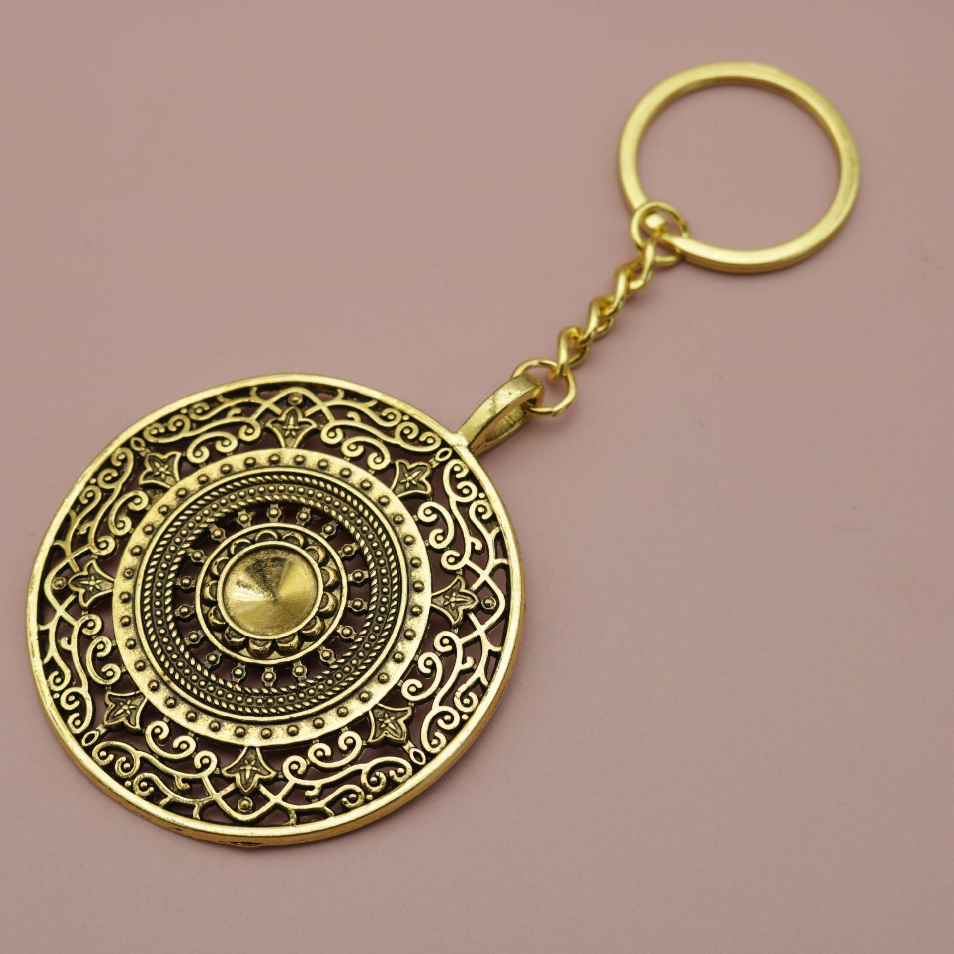 Mandala Round Plate Keychain Pendant - Hot Selling Accessory золотой
