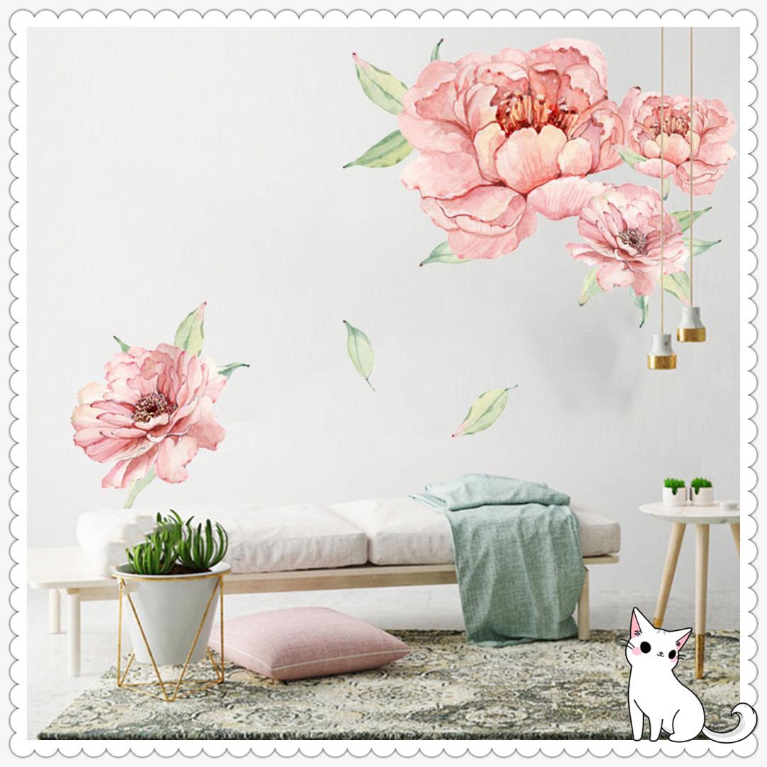 

Пион роза цветы стикер стены искусство детские наклейки детская комната домашний декор подарок