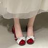 White Fairy Wind Thick Heel Heightened Bag Head Sandals Women's 2025 New Summer Skirt French Cool Slippers