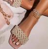 Fashion Women's pearl biscuit flat sandals, matching casual shoes, solid color, new arrivals for spring and summer 2025
