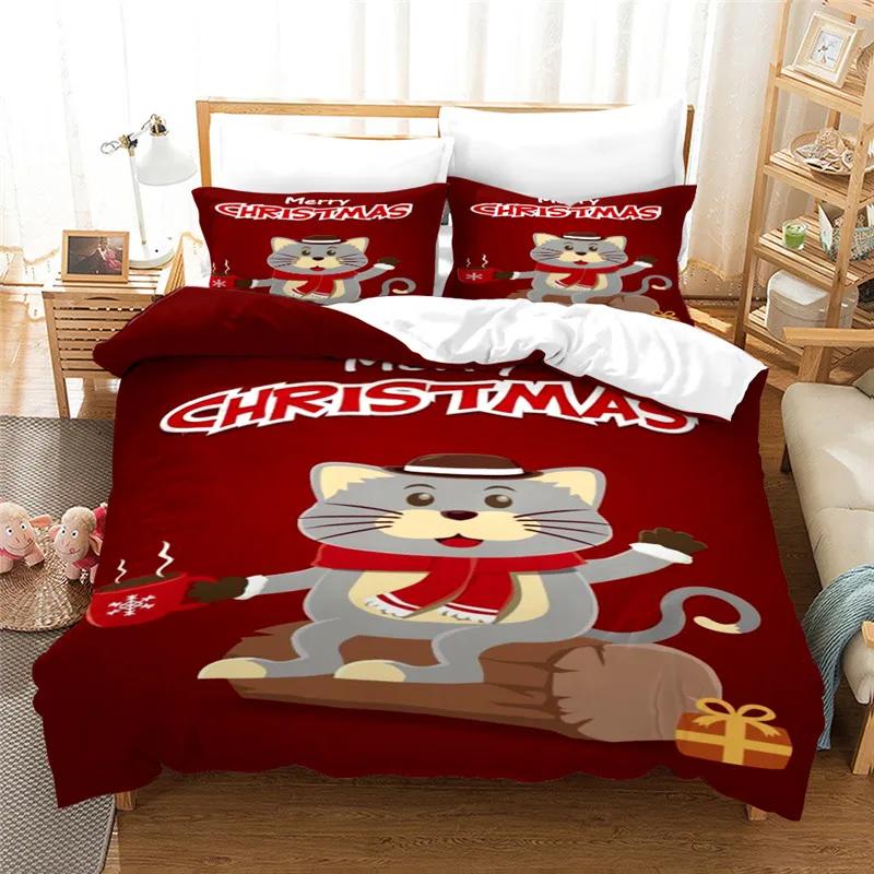 Merry Christmas Bedding Set Adults Children Winter Duvet Cover Sets Kidstwin Full Queen King Bedroom Set King Home Textile
